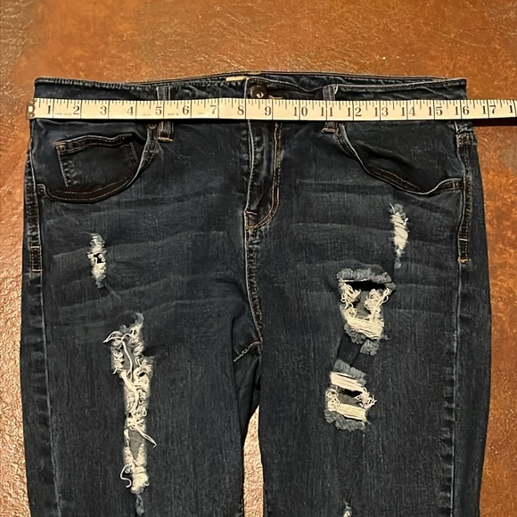 Highway Jeans Blue Ankle Cropped Distressed Denim - Picture 11 of 14
